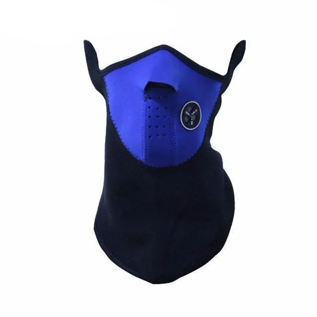 Half Face Dual Color Biker Mask, 9.4 x 9.8 in
