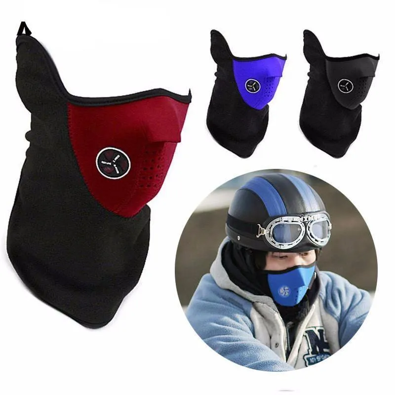Half Face Dual Color Biker Mask, 9.4 x 9.8 in