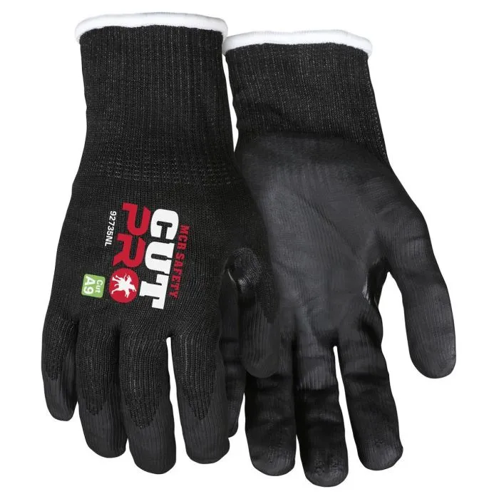 MCR Safety Cut Pro 92735N 15 Gauge Hypermax Shell, Touchscreen Friendly Work Gloves, Black, 1 Pair