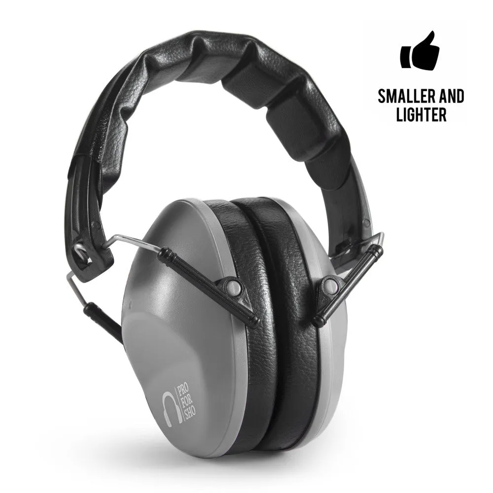Pro For Sho 34dB NRR Noise Reduction Earmuffs - Lightweight Design - Standard Size Grey
