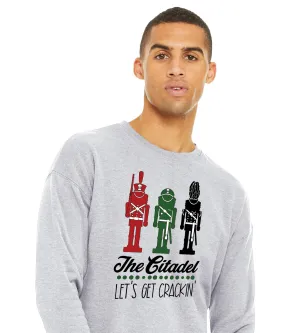 The Citadel, Cadet Soldiers, Let's Get Crackin' Design, Unisex Drop Shoulder Holiday Sweatshirt