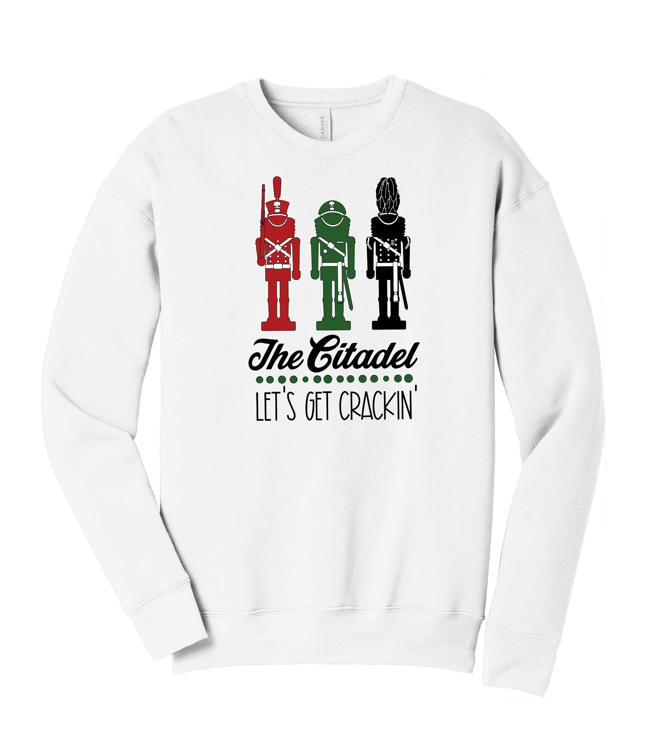 The Citadel, Cadet Soldiers, Let's Get Crackin' Design, Unisex Drop Shoulder Holiday Sweatshirt