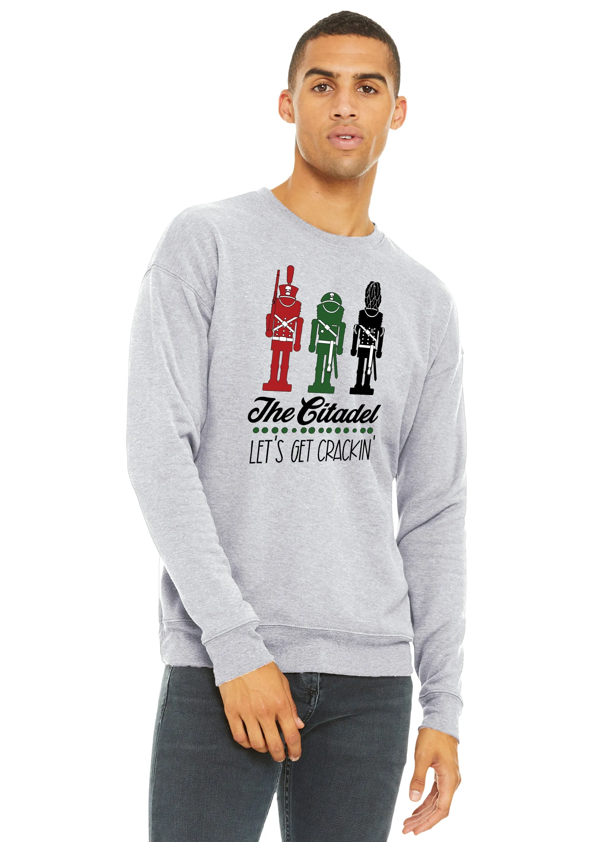 The Citadel, Cadet Soldiers, Let's Get Crackin' Design, Unisex Drop Shoulder Holiday Sweatshirt